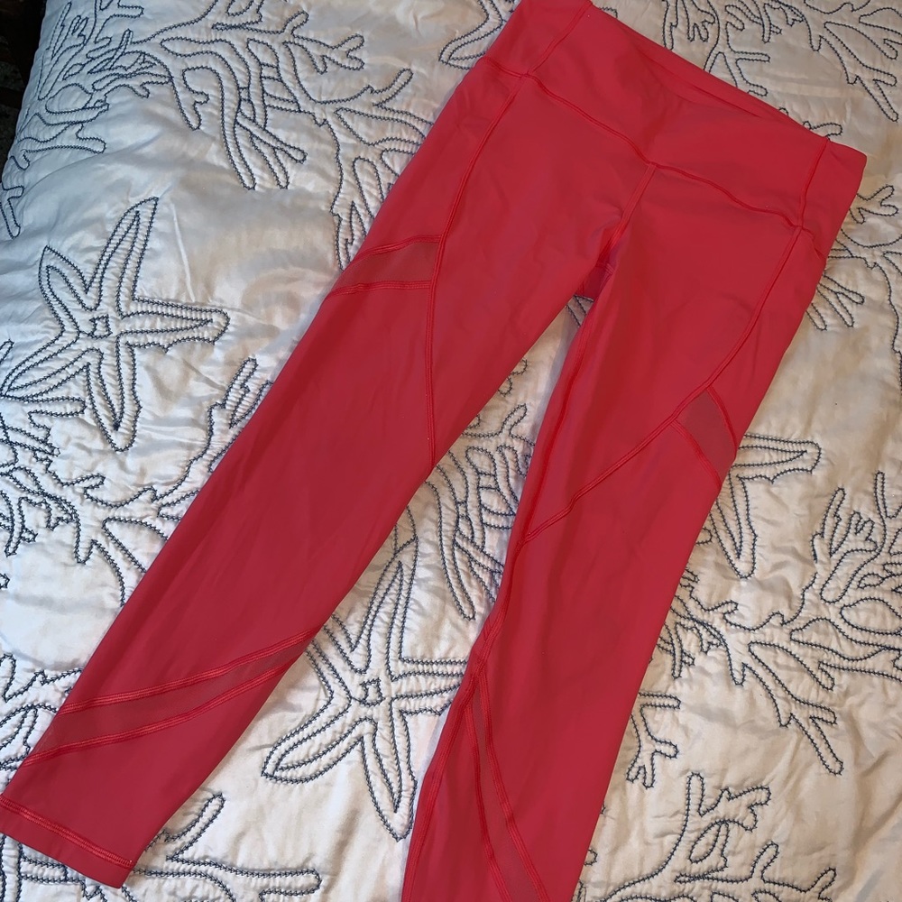 Lulu lemon PINK/SALMON 7/8th On Pace Tights